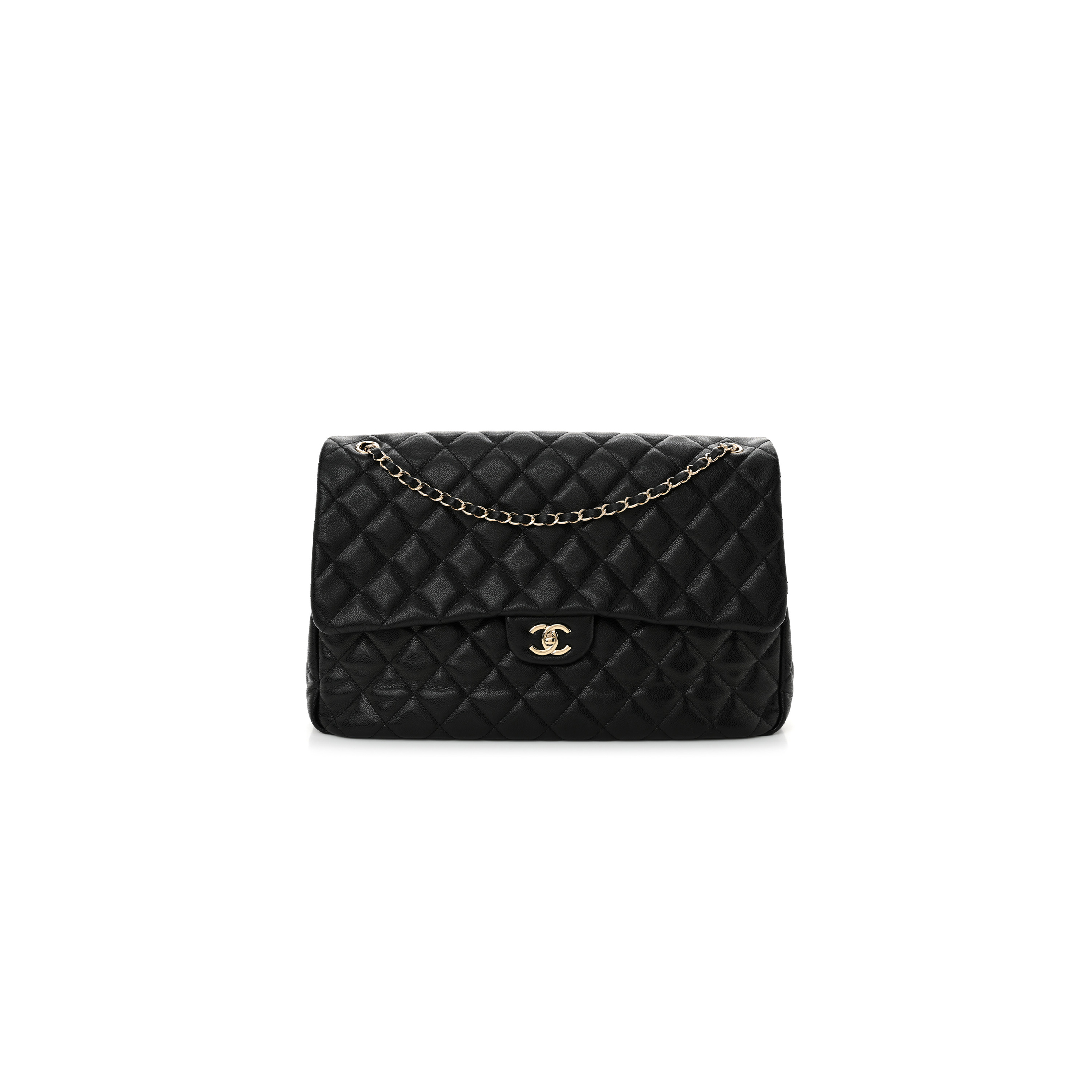 Ch*el caviar quilted xxl travel flap bag black as4661 (41*27*11cm)